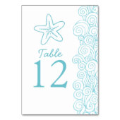 Seastarは水のビーチ結婚式のテーブル数を振ります テーブルナンバー (裏面)