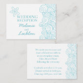 Seastarブルー&ホワイトの結婚情報エンクロージャカード エンクロージャーカード (正面/裏面)