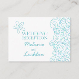 Seastarブルー&ホワイトの結婚情報エンクロージャカード エンクロージャーカード