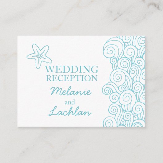 Seastarブルー&ホワイトの結婚情報エンクロージャカード エンクロージャーカード (正面)