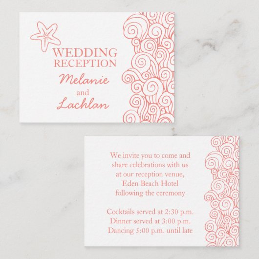 Seastar coral & Whiteの情報結婚エンクロージャカード エンクロージャーカード (正面/裏面)