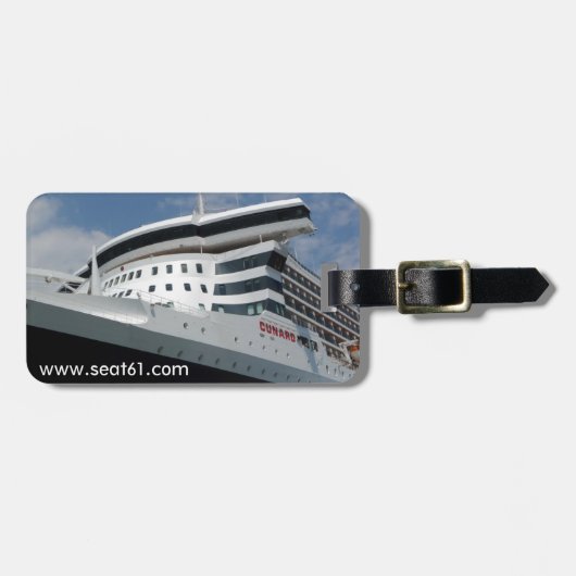 Seat61女王メリー2の荷物のラベル ラゲッジタグ (正面横)