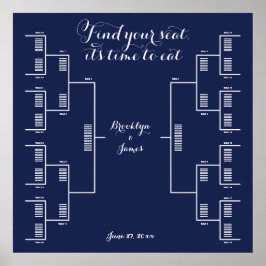 Seat Navy Blueの座席結婚表を見つける ポスター