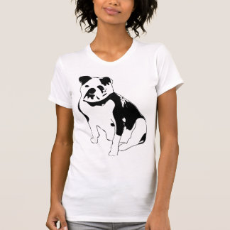 Seated Bulldog Black and White Graphic Art Tシャツ