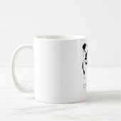 Seated Bulldog Portrait Black and White Artwork コーヒーマグカップ (左)