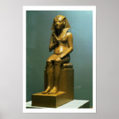 Seated statue of a pharaoh, New Kingdom (stone) ポスター (正面)
