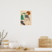 Seated Woman with Bent Knee, 1917 by Egon Schiele ポスター (キッチン)