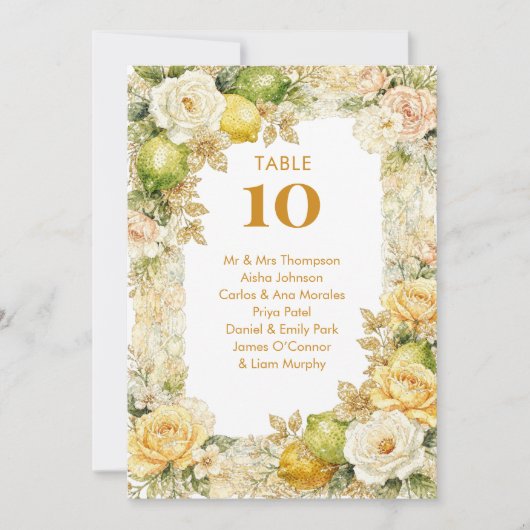 Seating Table Luxury Mediterranean Lemons & Flower (正面)