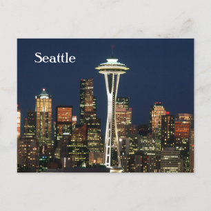 Seatle Architecture at Nightポストカード ポストカード