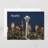 Seatle Architecture at Nightポストカード ポストカード (正面/裏面)