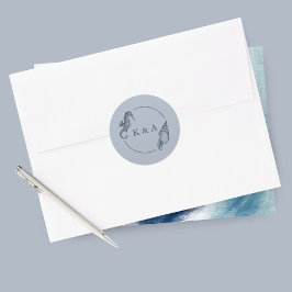 SEATTERALシーホース&シーシェル結婚ズモノグラム ラウンドシール