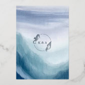 SEATTERAL海波とモノグラ航海のム結婚ズ 箔招待状 (裏面)