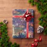 Seattle at Christmas & New Year in Water colors ラッピングペーパー<br><div class="desc">Seattle at New Year's in Water colors with Fairy Lights and Landmarks – ワシントン州シアトルのクリスマスと大晦日のライトアップされたランドマーク</div>