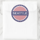 Seattle City Pride Emblem – American Identity ラウンドシール (バッグ)