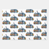 Seattle City watercolor Skyline ラッピングペーパーシート (正面3)