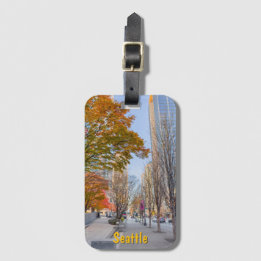 Seattle Cityscape in Autumn ラゲッジタグ