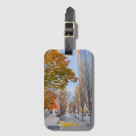 Seattle Cityscape in Autumn ラゲッジタグ