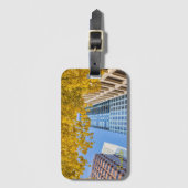 Seattle Cityscape Skyline and Autumn Tree ラゲッジタグ (正面縦)