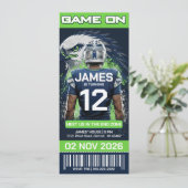 Seattle Football Ticket Birthday Invitation (スタンド正面)