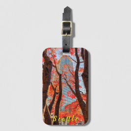 Seattle in Red Autumn Color ラゲッジタグ