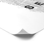 Seattle Minimalist Map (Black & White) ポスター (角)