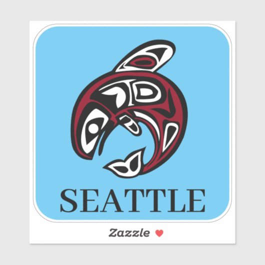 Seattle Native American Haida Orca Killer Whale シール (シート)