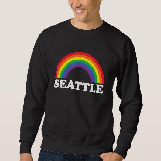 Seattle Rainbow LGBTQ Gay Pride Lesbians Queer スウェットシャツ (正面)
