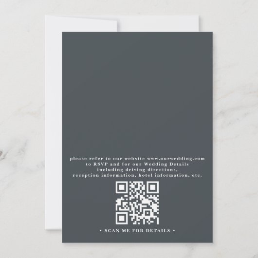 SEATTLE Skyline Destination Modern QR Code Wedding 招待状 (裏面)