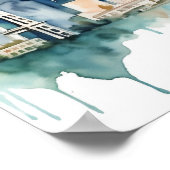 Seattle Skyline in Watercolor hues ポスター (角)