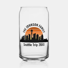 Seattle Skyline Sunset Custom Family Trip ガラス缶
