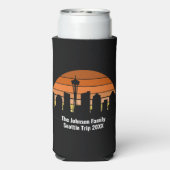 Seattle Skyline Sunset Personalized スリム缶クーラー (Seltzer裏面)