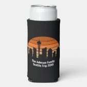 Seattle Skyline Sunset Personalized スリム缶クーラー (Seltzer正面)