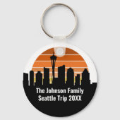 Seattle Skyline Sunset Trip Personalized キーホルダー (正面)