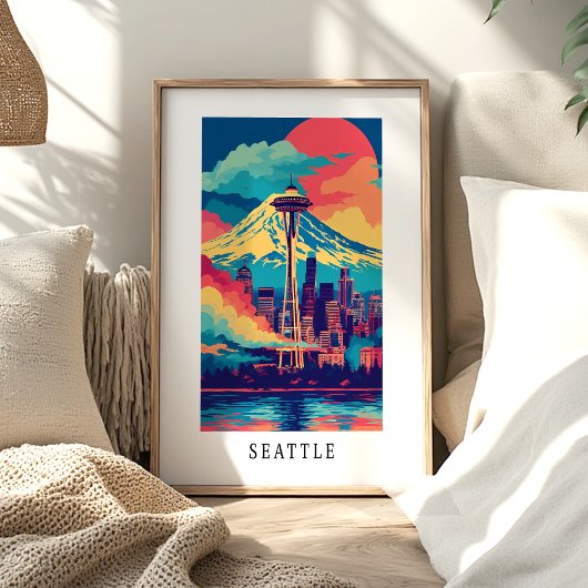 Seattle Space Needle Skyline Poster ポスター