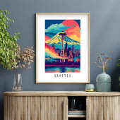 Seattle Space Needle Skyline Poster ポスター