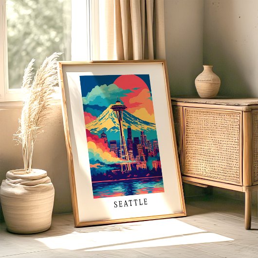 Seattle Space Needle Skyline Poster ポスター