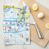 Seattle-Tacoma Airport Flyway Chart キッチンタオル (四つ折り)