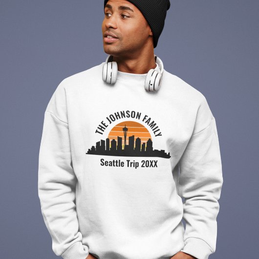 Seattle Trip Skyline Sunset Personalized スウェットシャツ