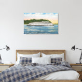 Seattle, WA - View of Kalakala Ferry on Puget キャンバスプリント (インサイチュ (寝室))