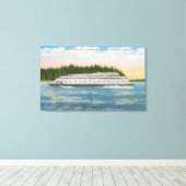 Seattle, WA - View of Kalakala Ferry on Puget キャンバスプリント (インサイチュ (ウッドフロア))