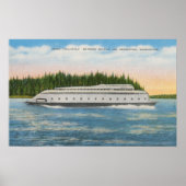 Seattle, WA - View of Kalakala Ferry on Puget ポスター (正面)