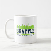 Seattle Washington Beautiful Skyline City コーヒーマグカップ (左)