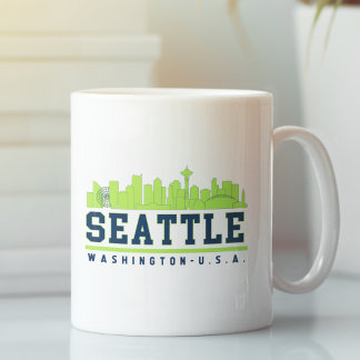 Seattle Washington Beautiful Skyline City コーヒーマグカップ