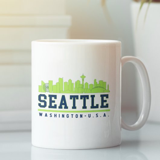 Seattle Washington Beautiful Skyline City コーヒーマグカップ