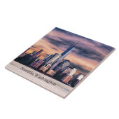 Seattle, Washington Cityscape, Labeled, タイル (側面)