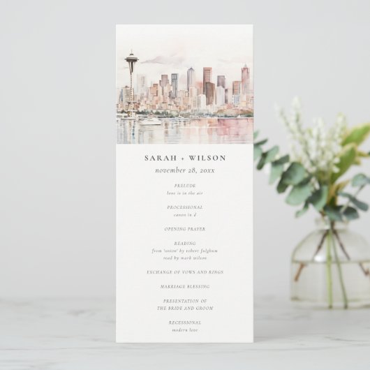 Seattle Washington Landscape Wedding Program 招待状 (スタンド正面)