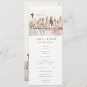Seattle Washington Landscape Wedding Program 招待状 (正面/裏面)