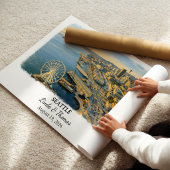 Seattle Washington Poster, Watercolor, Custom ポスター