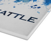 Seattle Washington Skyline Blue カッティングボード (角)