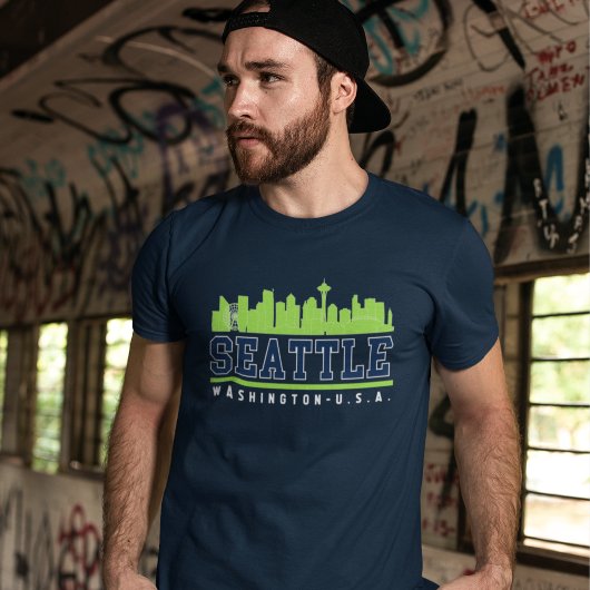 Seattle Washington Skyline City Tシャツ